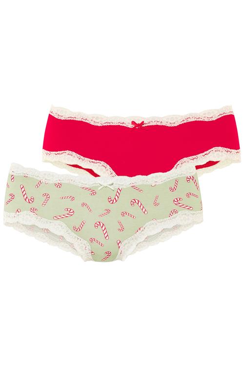 LASCANA Panty  lysegrøn / rød / hvid