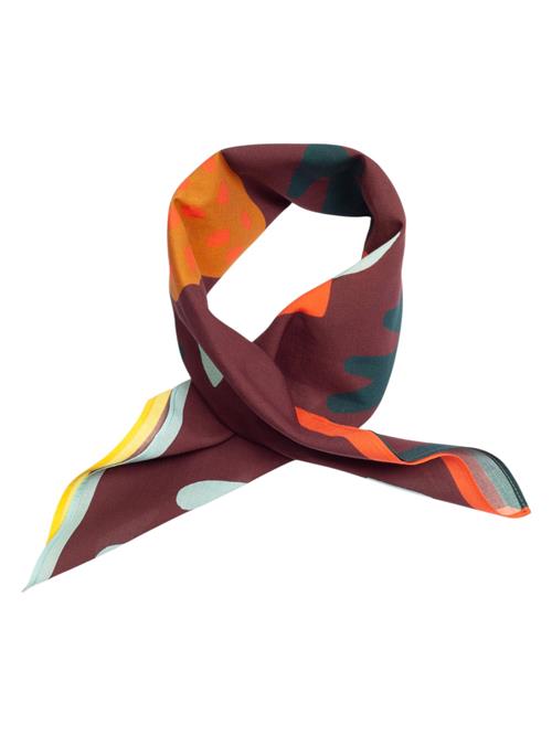 DillySocks Tørklæde  mørkegrøn / orange / mørkerød / hvid