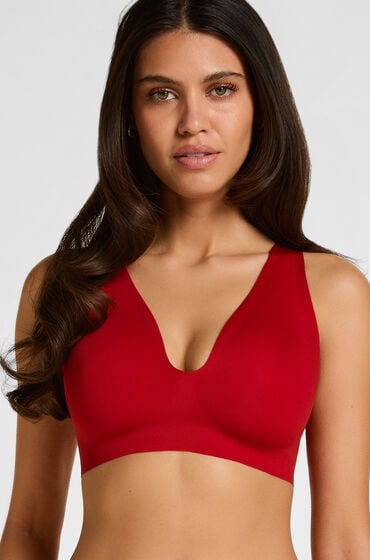 Se Hunkemöller Super Comfort BH Rød hos Hunkemøller