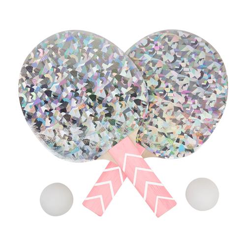 SUNNYLiFE Portabel Bordtennissæt / Play On Bordtennis Holographic  Holographic-One Size  Grøn  One Size  unisex