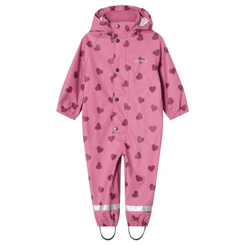 Kuling Leeds Uforet Regnovertræksdragt Mauve Hearts  98/104 cm Rain Lilla  98/104 cm  unisex