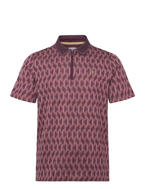 Original Penguin Golf | All Over Jacquard Colour Block Polo | M