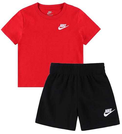 Nike Shortssæt - T-Shirt/Shorts - University Red/Sort m. Logo
