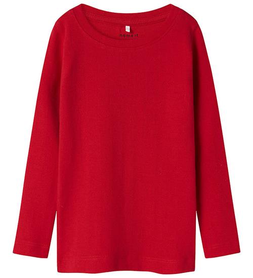 Name It Bluse - NmfDagnes - Chinese Red m. Hulmønster