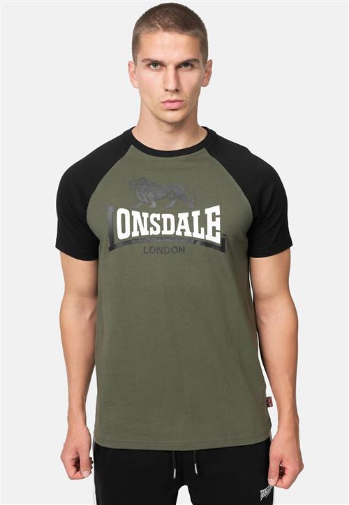 LONSDALE Bluser & t-shirts 'Magilligan'  oliven / sort / hvid