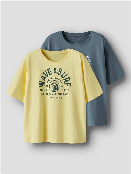 NAME IT Shirts 'NKMVICTOR'  navy / sennep / mørkegrøn / hvid