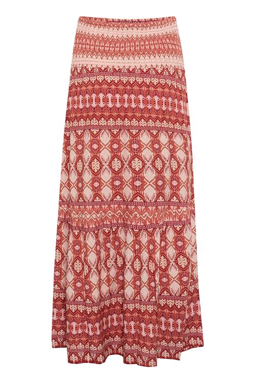 Cream Nederdel 'Tiah'  champagne / lys rød / mørkerød