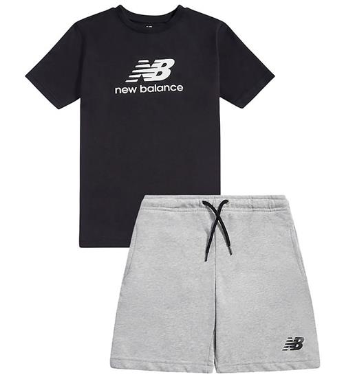 New Balance Shortssæt - Stacked Logo - Caviar