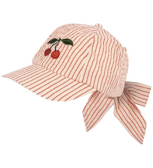 Konges Sløjd Kasket - Ellie - Amour Stripe m. Kirsebær