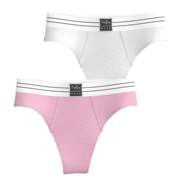 Björn Borg Trusser 2P Original Thongs Rosa/Hvid økologisk bomuld Large Dame