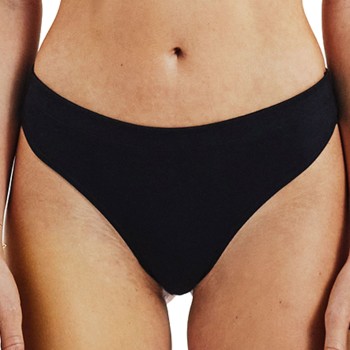 Bread & Boxers Bread and Boxers Cotton Thong Trusser 2P Sort økologisk bomuld Large Dame