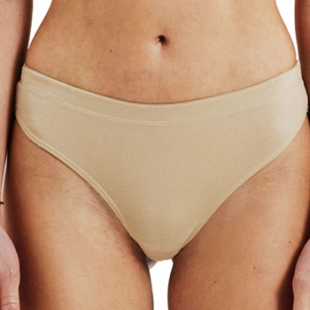 Bread & Boxers Bread and Boxers Cotton Thong Trusser 2P Beige økologisk bomuld X-Large Dame
