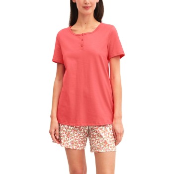 Calida Flower Nights Short Pyjamas Laksrosa bomuld X-Small Dame