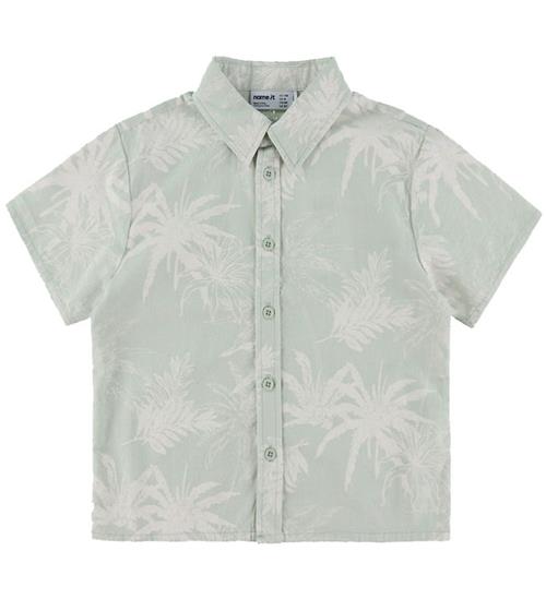 Name It Skjorte - NkmHejon - Pale Aqua m. Palmer