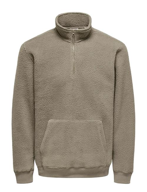 ONLY & SONS | Onsemilio Reg Teddy Zip Sweat Vd | S