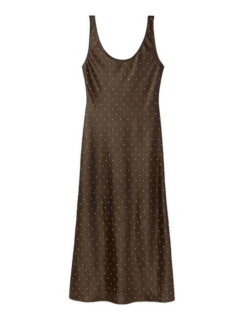 Mango | Satin Crinkle-Effect Dress With Crystals | M