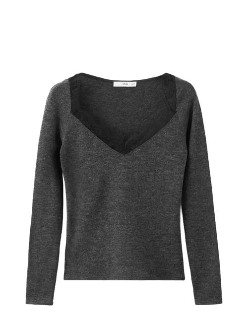 Mango | Lace-Trimmed Scoop-Neck Top | L