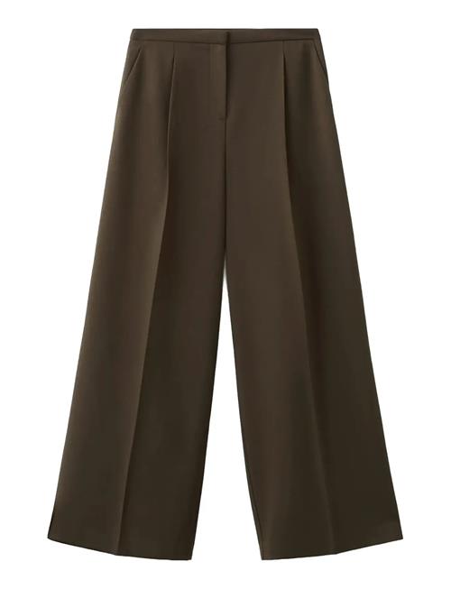 Mango | Wide Leg Mid-Rise Pleated Trousers | 44