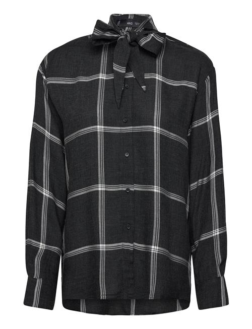 Mango | Blouse With Check Pattern And Foulard Collar | S