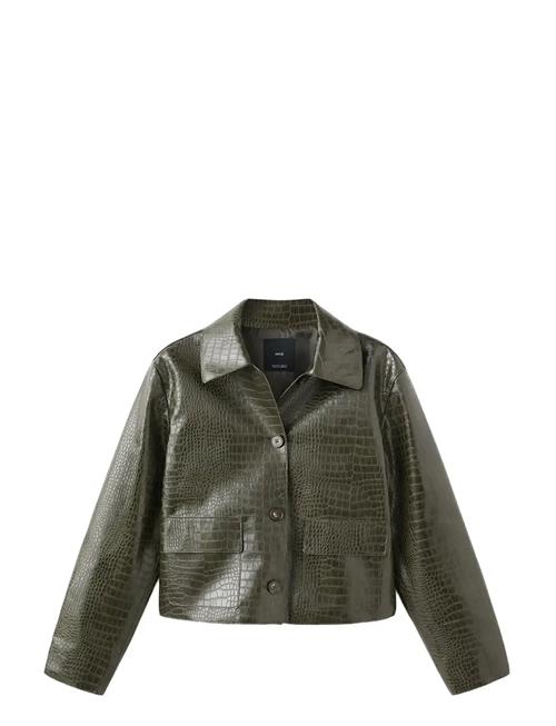 Mango | Croc-Effect Faux Leather Jacket | XL