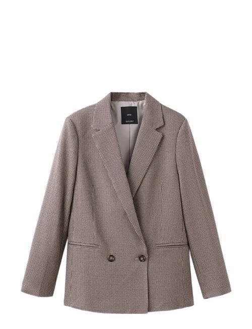Mango | Double-Breasted Micro-Houndstooth Jacket | XS