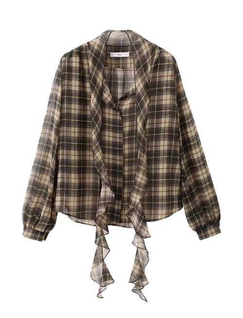 Mango | Blouse With Check Pattern And Foulard Collar | S