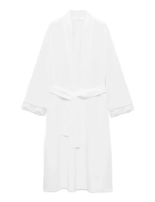 Mango | Cotton Robe With Lace | S