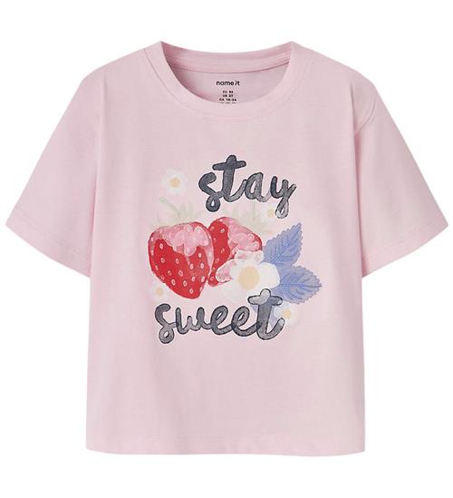 Name It T-shirt - NmfJonali - Cradle Pink m. Jordbær
