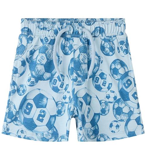 Name It Shorts - NmmHootball - Subdued Blue m. Fodbolde