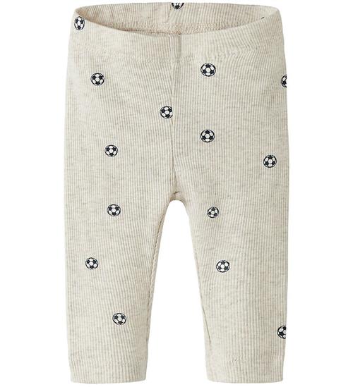 Name It Leggings - Rib - NbmHaball - Peyote Melange m. Fodbolde