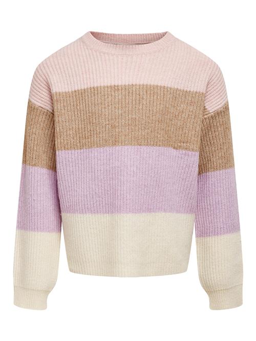 ONLY GIRLS Pullover 'Sandy'  creme / brun-meleret / lyselilla / lys pink