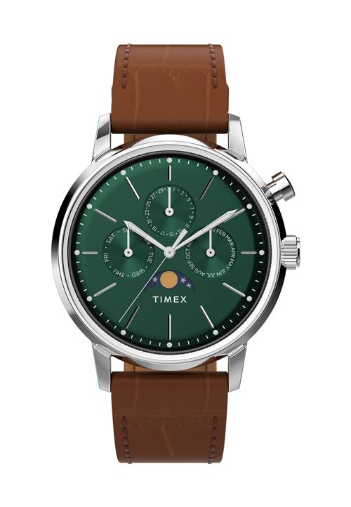 TIMEX Analogt ur 'Marlin Moon Phase'  brun / smaragd / sølv