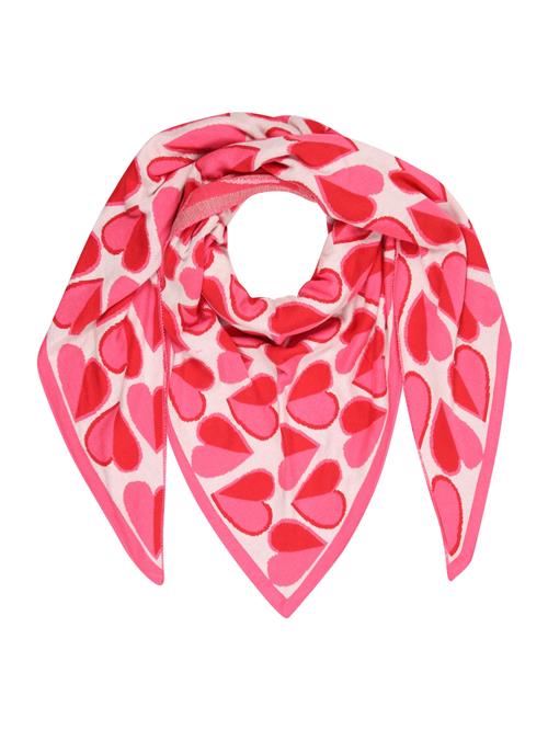 Zwillingsherz Tørklæde 'Halbes Herz'  pastelpink / lys pink / knaldrød