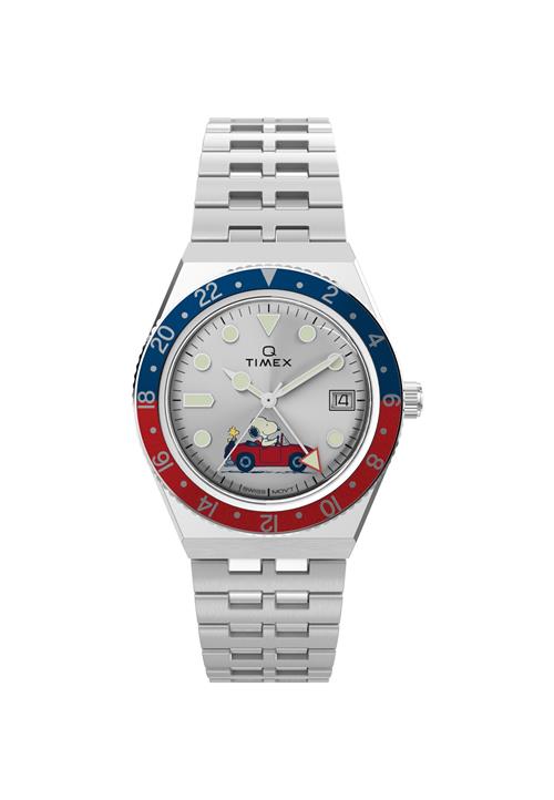 TIMEX Analogt ur  petroleum / blodrød / sølv