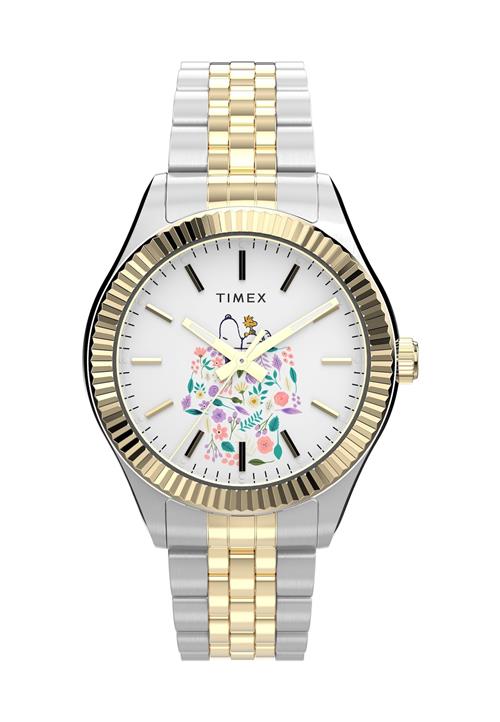 TIMEX Analogt ur 'Timex Legacy x Peanuts - In Bloom'  blå / guld / sølv / hvid