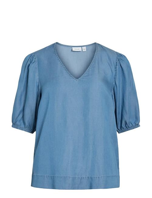Vila | Vitea V-Neck 2/4 Denim Top | 40