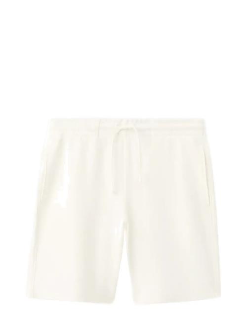 Mango | Textured Cotton Bermuda Shorts With Drawstring | L