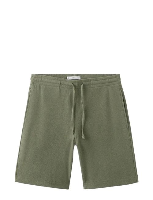Mango | Textured Cotton Bermuda Shorts With Drawstring | S