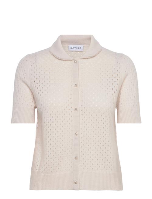 Davida Cashmere | Mesh Knitted Short Sleeve Cardigan | XL
