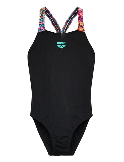 Arena | Girl's Arena Ondulation Swimsuit V Back Black-Mult | 8-9ÅR
