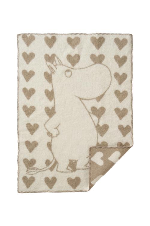 Klippan Yllefabrik Moomin Heart Uldtæppe Taupe  Taupe-OS Wool Beige  One Size  unisex