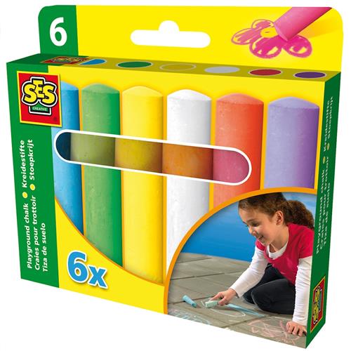 SES Creative 6-pak Legepladskridt Multi  Multi  One Size  Gul  One Size 2+ Years unisex
