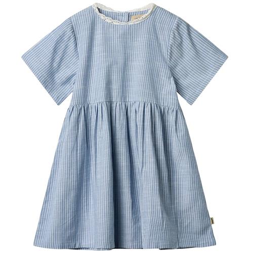 Wheat Elma Kjole Blue Stripe 98 cm  Blå  98 cm  kvinde