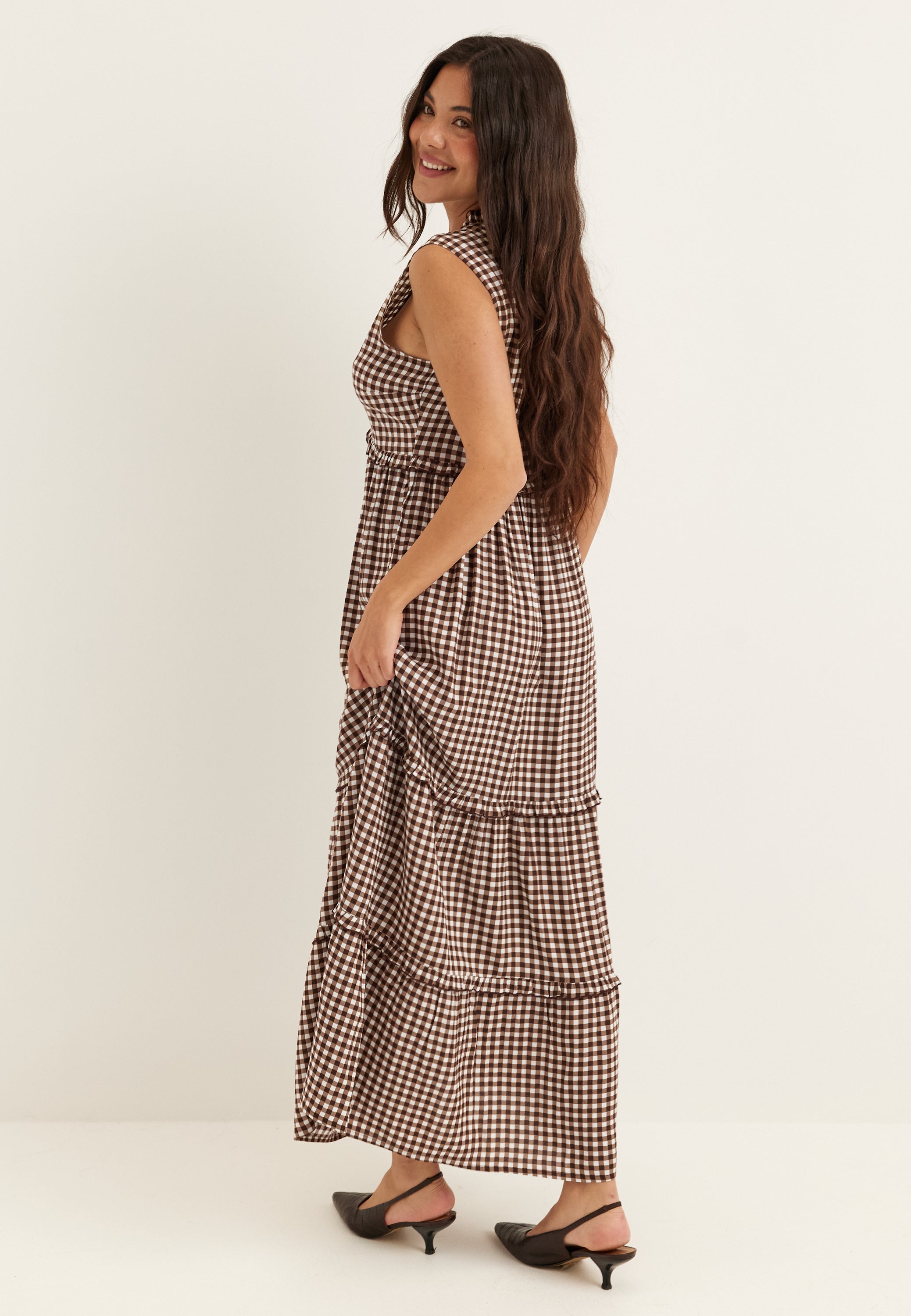 BUBBLEROOM Frill Maxi Dress