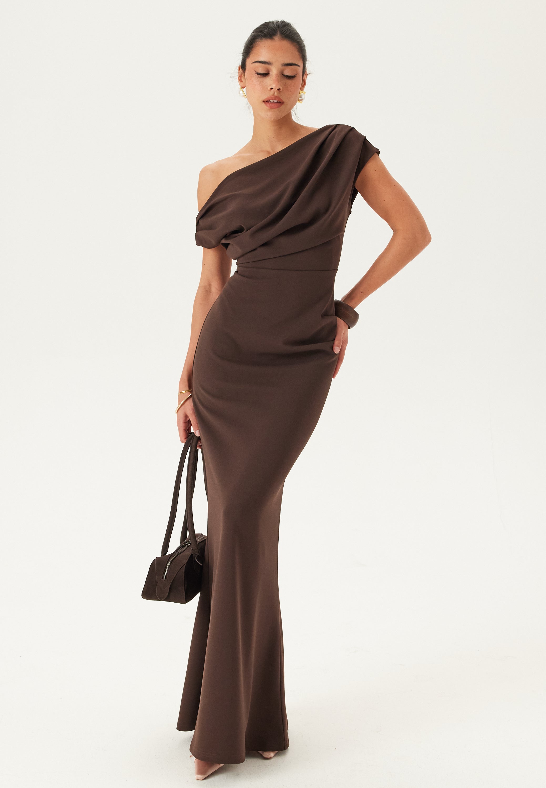 Bubbleroom Occasion Asymmetric Draped Maxi Dress