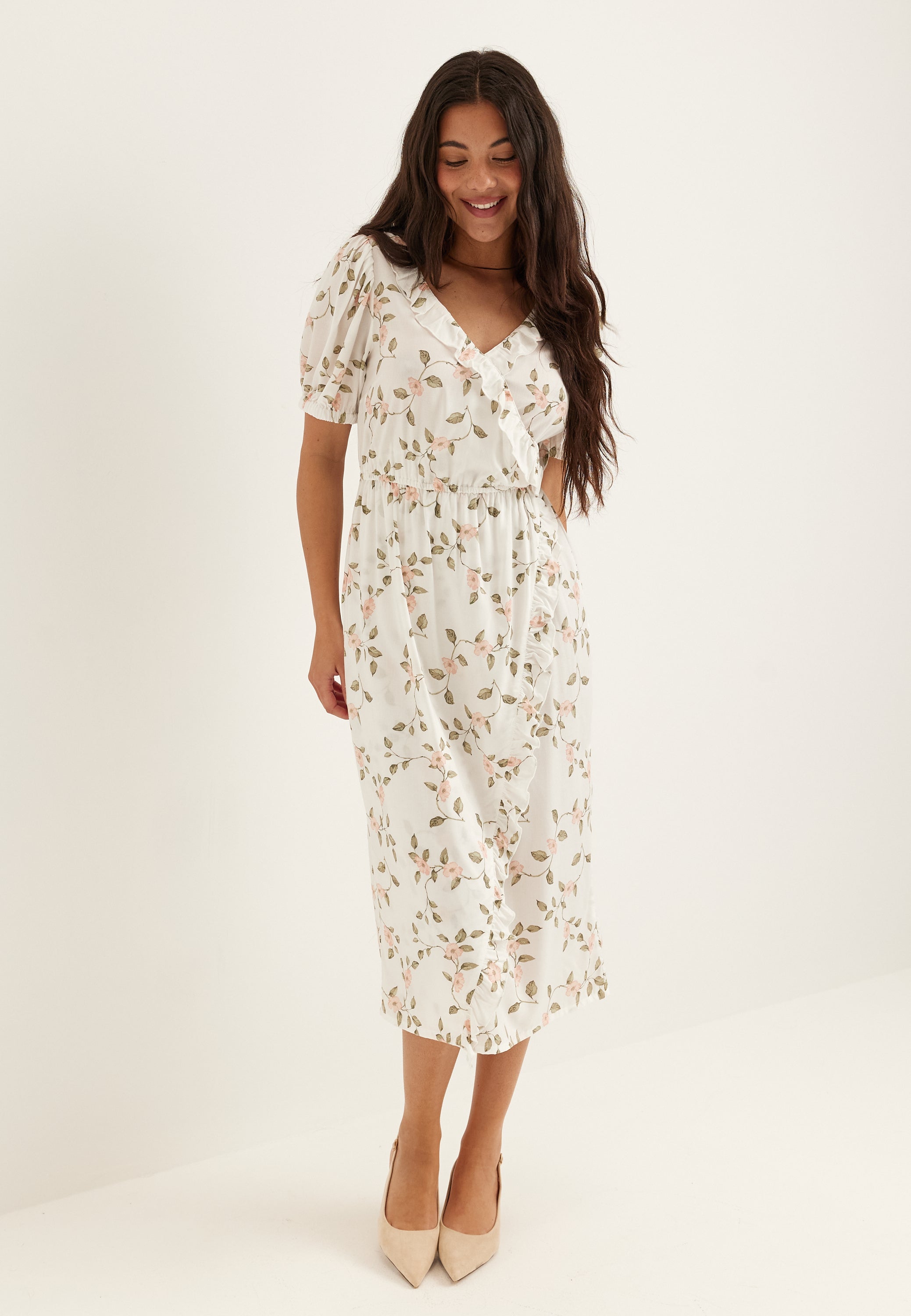 BUBBLEROOM Wrap Frill Dress