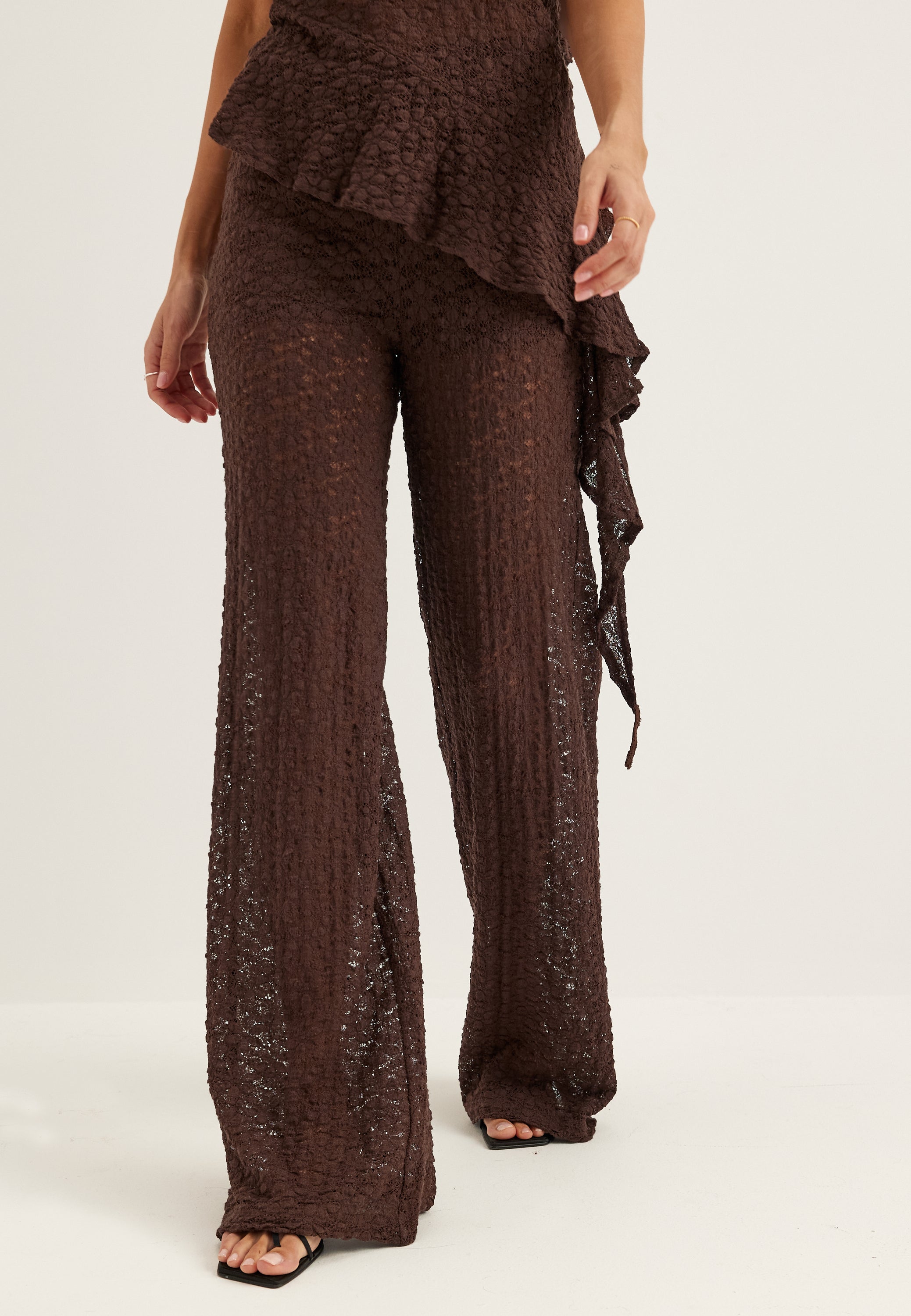BUBBLEROOM Wide Lace Trousers
