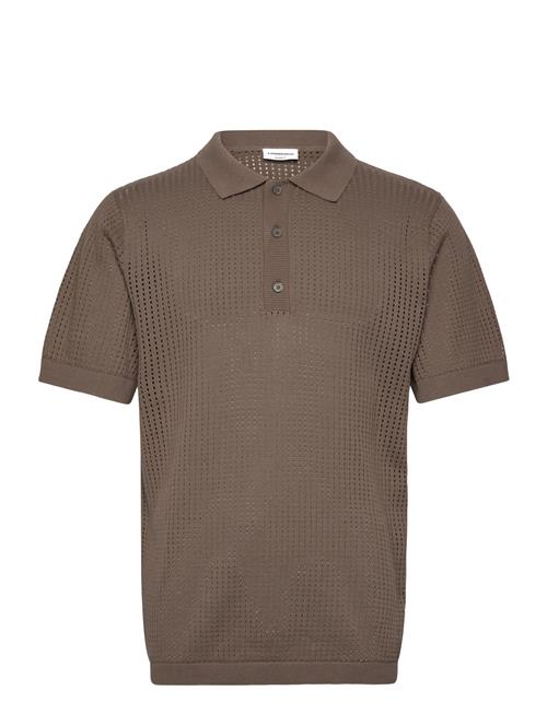 Lindbergh | Crochet Knitted S/S V-Neck Polo | L