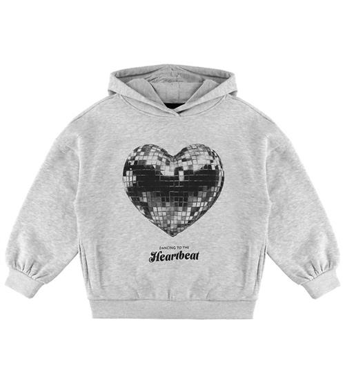 Kids Only Hættetrøje - KogMarita - Light Grey Melange/Heart