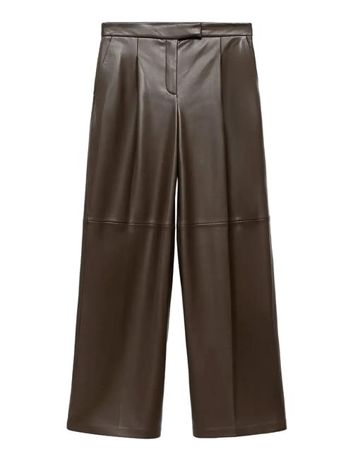 Mango | Wide Leg Faux-Leather Trousers | 36